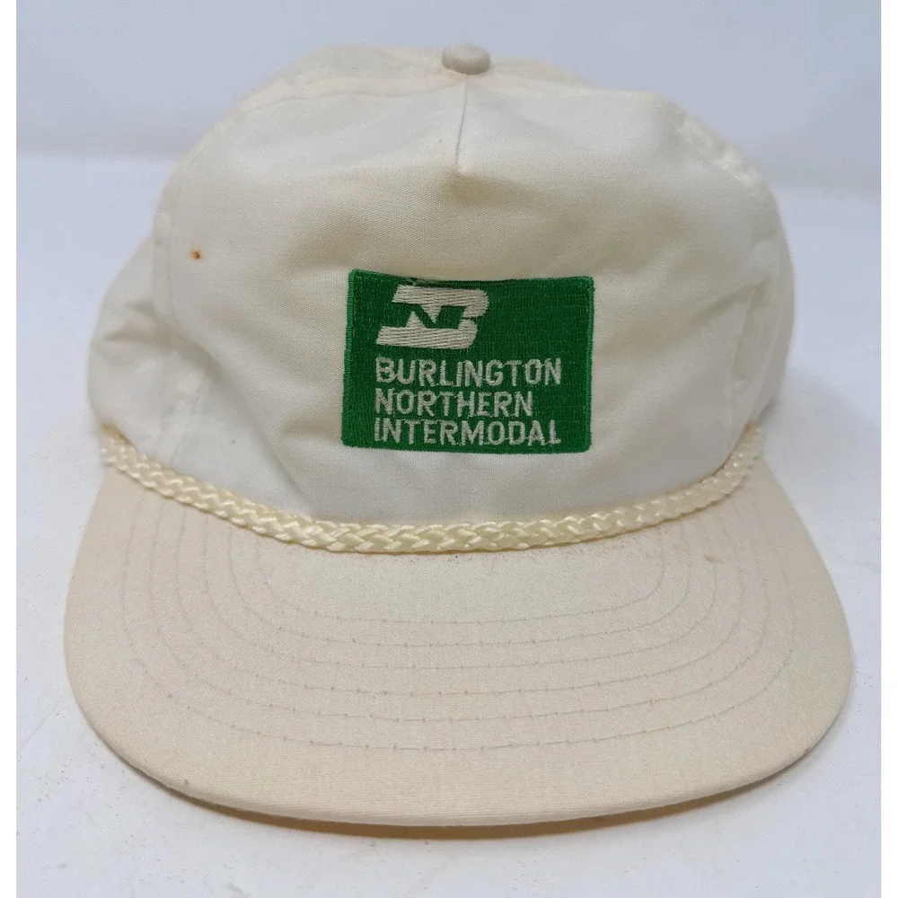 VTG Burlington Northern Intermodal Railroad Hat Cap White - Picture 1 of 4